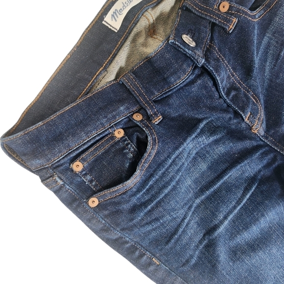 Madewell Alley Straight Leg Jeans Size 25 Dark Blue Mid Rise Slim Fit. - Picture 6 of 10